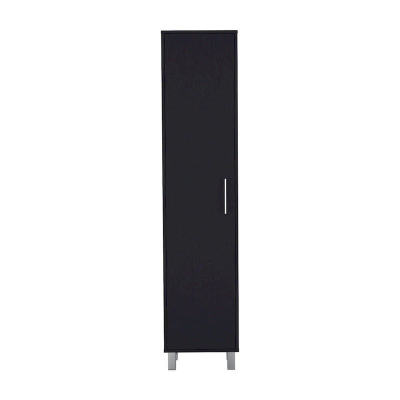 Armoire de rangement haute de 178 cm, placard à balais avec supports à balais et quatre étagères
