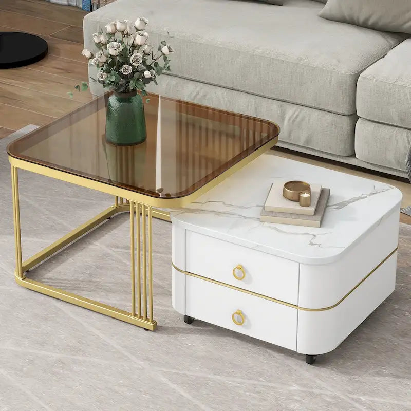 Table basse gigogne avec roulettes