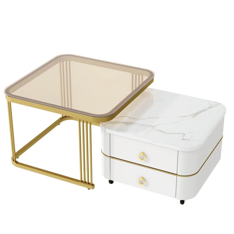 Table basse gigogne avec roulettes