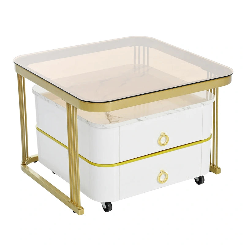Table basse gigogne avec roulettes