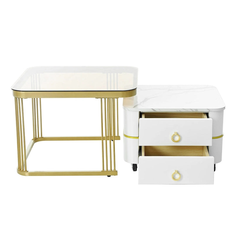 Table basse gigogne avec roulettes