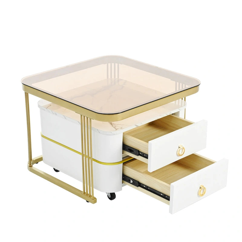 Table basse gigogne avec roulettes