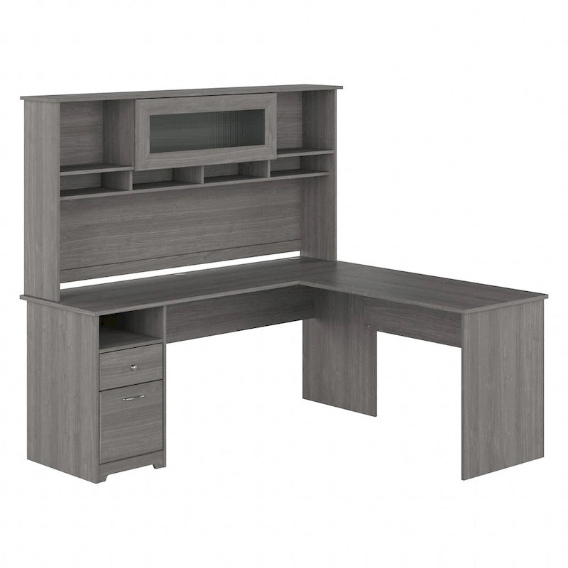 Bureau d'ordinateur en L de 72 po avec huche et tiroirs par Bush Furniture