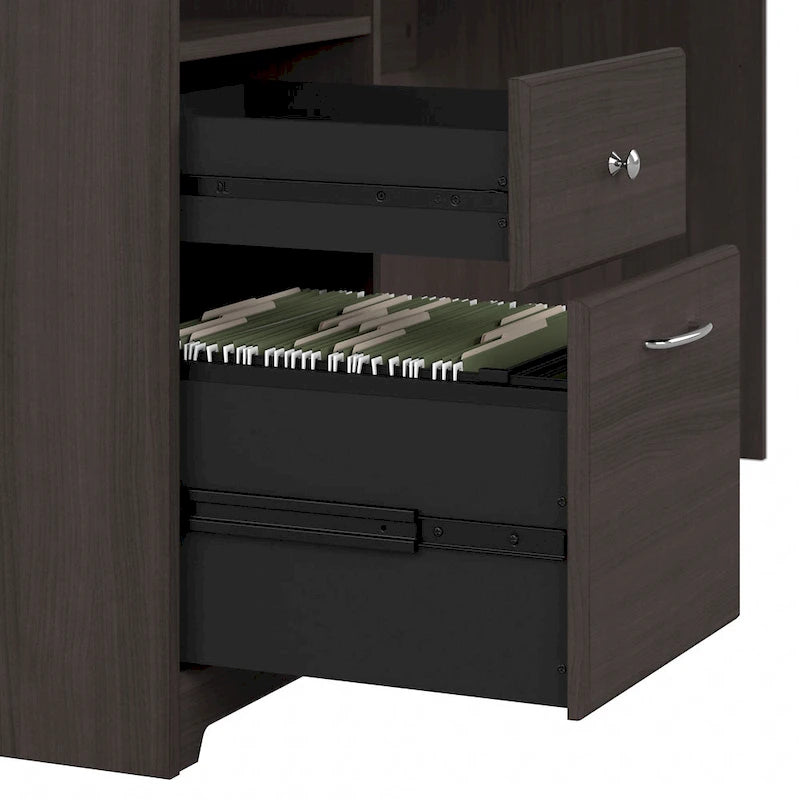 Bureau d'ordinateur en L de 72 po avec huche et tiroirs par Bush Furniture
