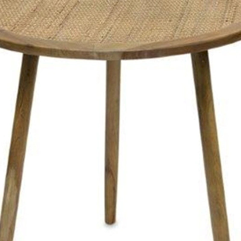 HomeRoots Lot de trois tables d'appoint rondes marron de 24 pouces - 23,25' X '24' X '23,25