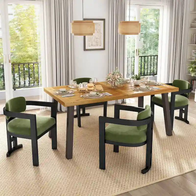 Christopher Knight Home - Chaises de salle à manger Evelyn en bois d'hévéa rembourrées (Lot de 4)
