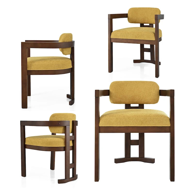 Christopher Knight Home - Chaises de salle à manger Evelyn en bois d'hévéa rembourrées (Lot de 4)