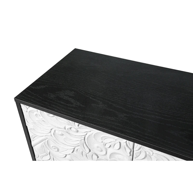 Szafka/komoda Lily Carved Flower Door Large Storage z półkami GDFStudio