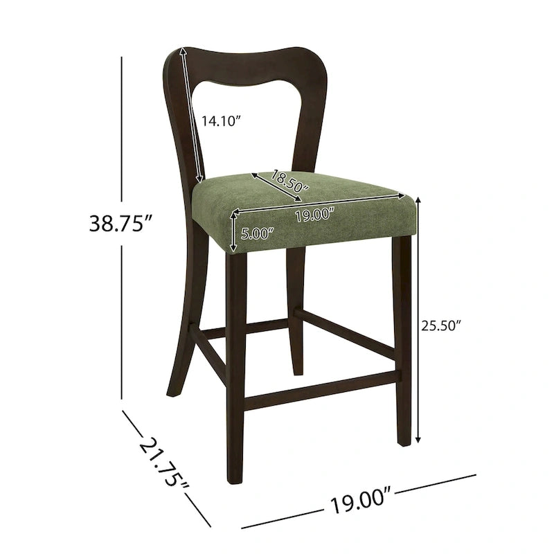 Christopher Knight Home - Ensemble de 2 tabourets de comptoir sans accoudoirs, en tissu