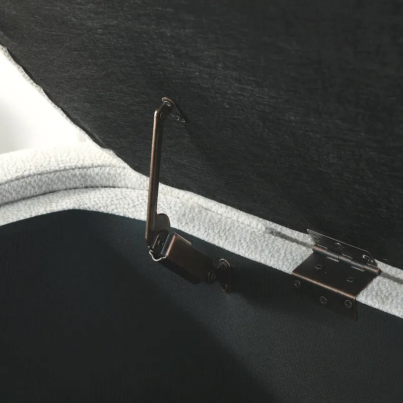 GDFStudio - Banc de rangement rembourré en chenille Evelyn avec pieds tournés pour espaces élégants