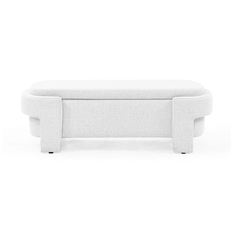 GDFStudio - Banc de rangement rembourré en chenille Evelyn avec pieds tournés pour espaces élégants