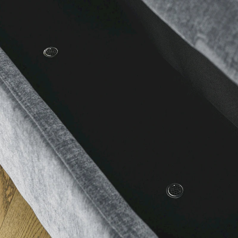 GDFStudio - Banc de rangement rembourré en chenille Evelyn avec pieds tournés pour espaces élégants