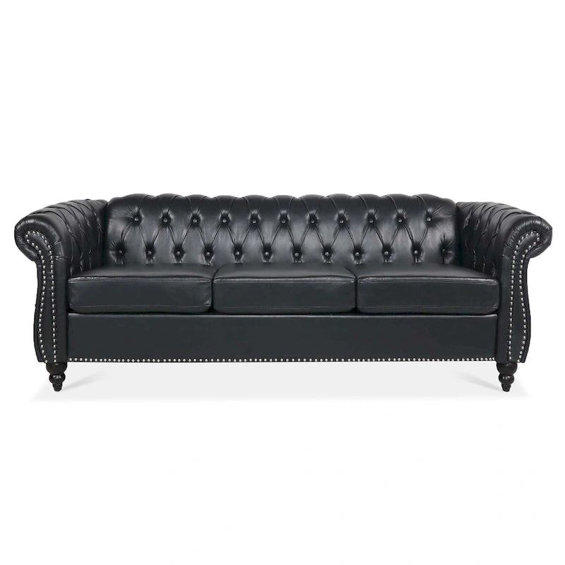 Sofa 3-osobowa Naro Mid-Century 84 Modern Chesterfield Couches marki Christopher Knight Home