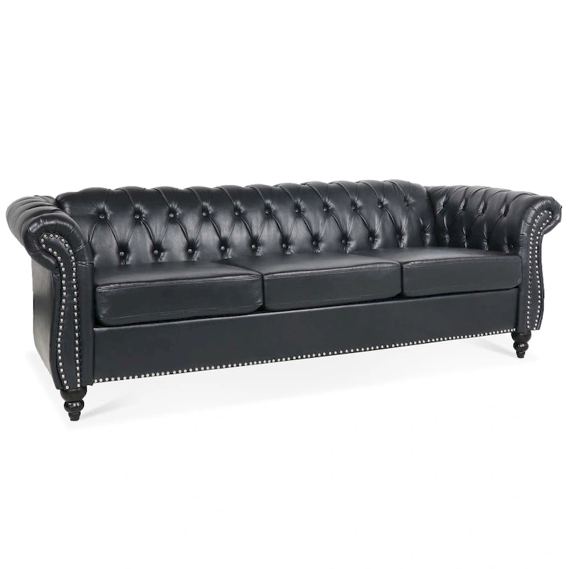 Sofa 3-osobowa Naro Mid-Century 84 Modern Chesterfield Couches marki Christopher Knight Home
