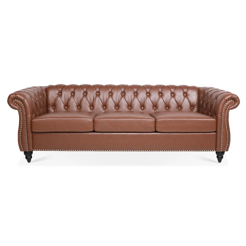 Sofa 3-osobowa Naro Mid-Century 84 Modern Chesterfield Couches marki Christopher Knight Home