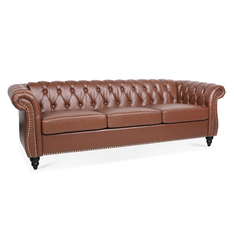 Sofa 3-osobowa Naro Mid-Century 84 Modern Chesterfield Couches marki Christopher Knight Home