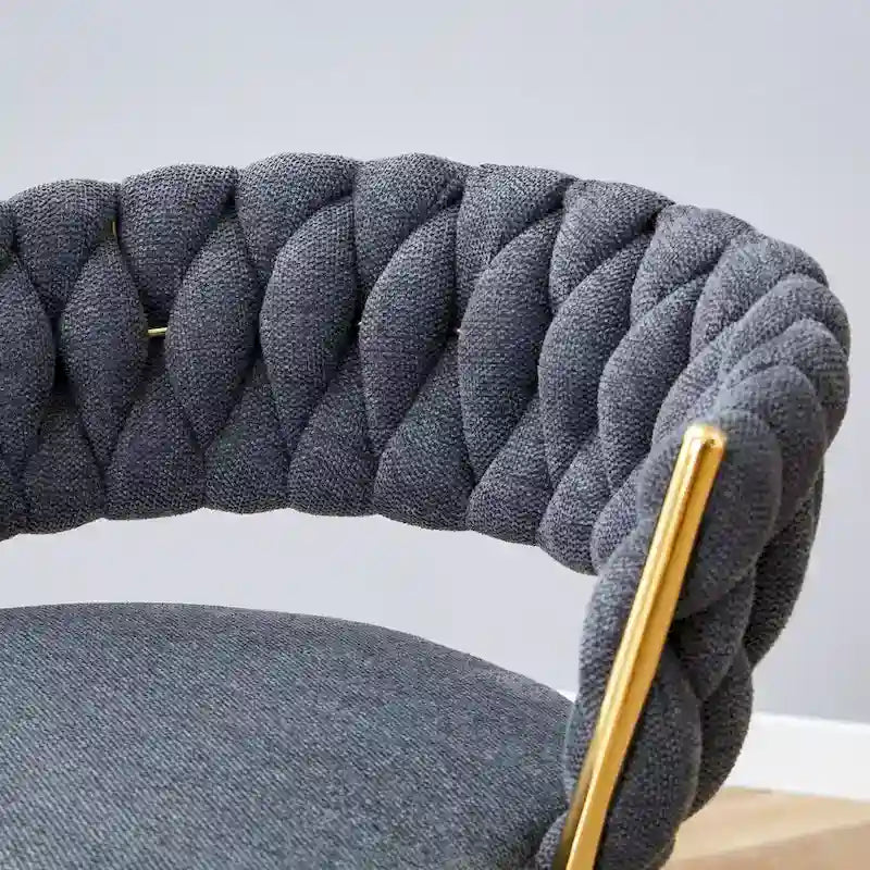 Un lot de 4 tabourets de bar rotatifs, équipés de coussins en lin respirant - Convient à la hauteur d'un îlot de cuisine.