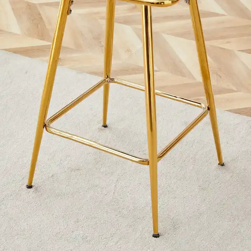 Un lot de 4 tabourets de bar rotatifs, équipés de coussins en lin respirant - Convient à la hauteur d'un îlot de cuisine.