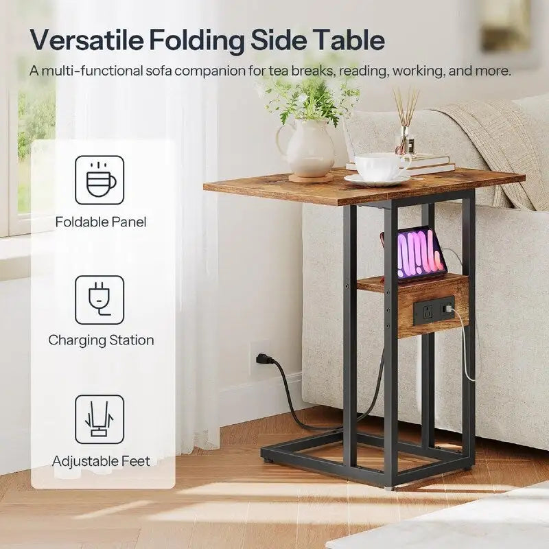 Table d'appoint pliante - 15,4P x 10,2L x 25,2H