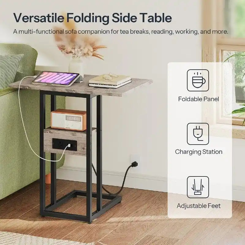 Table d'appoint pliante - 15,4P x 10,2L x 25,2H