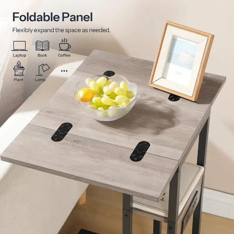 Table d'appoint pliante - 15,4P x 10,2L x 25,2H