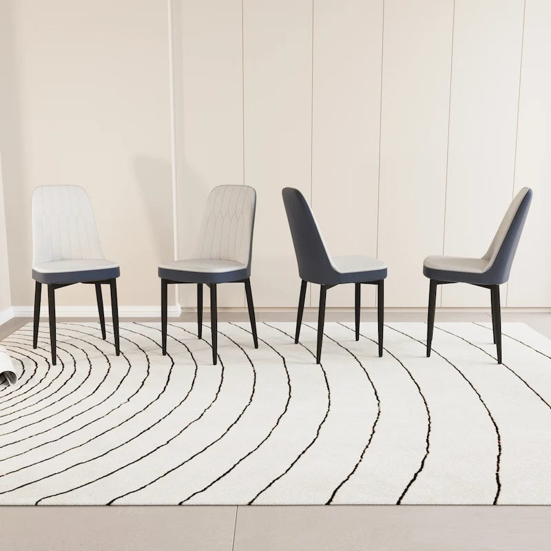 Lot de 4 chaises de salle à manger avec pieds en métal