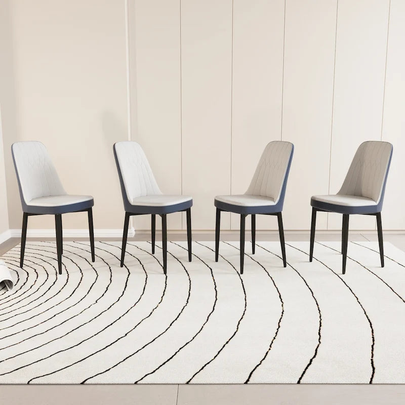 Lot de 4 chaises de salle à manger avec pieds en métal