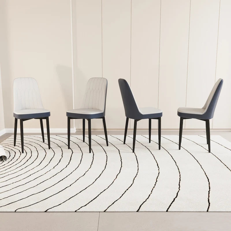 Lot de 4 chaises de salle à manger avec pieds en métal