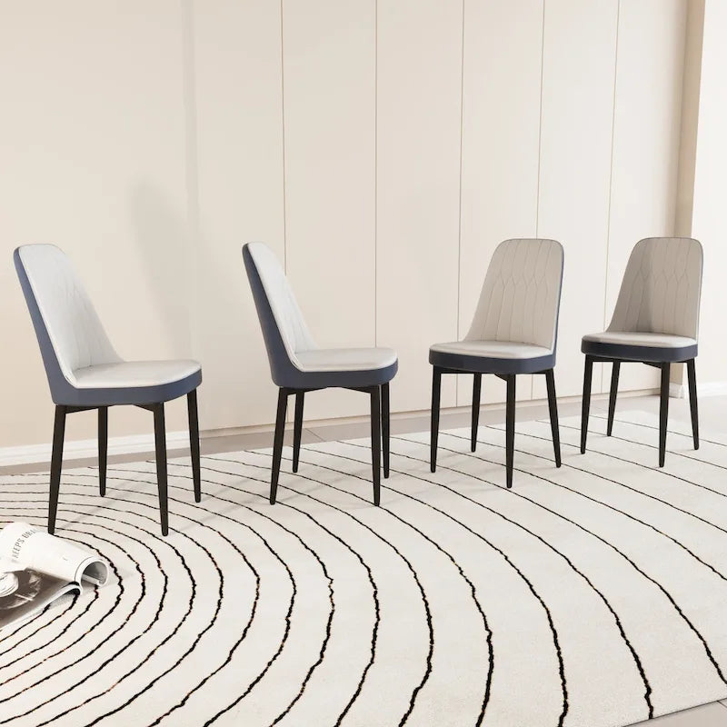 Lot de 4 chaises de salle à manger avec pieds en métal