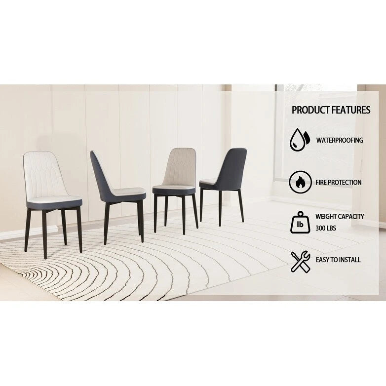 Lot de 4 chaises de salle à manger avec pieds en métal