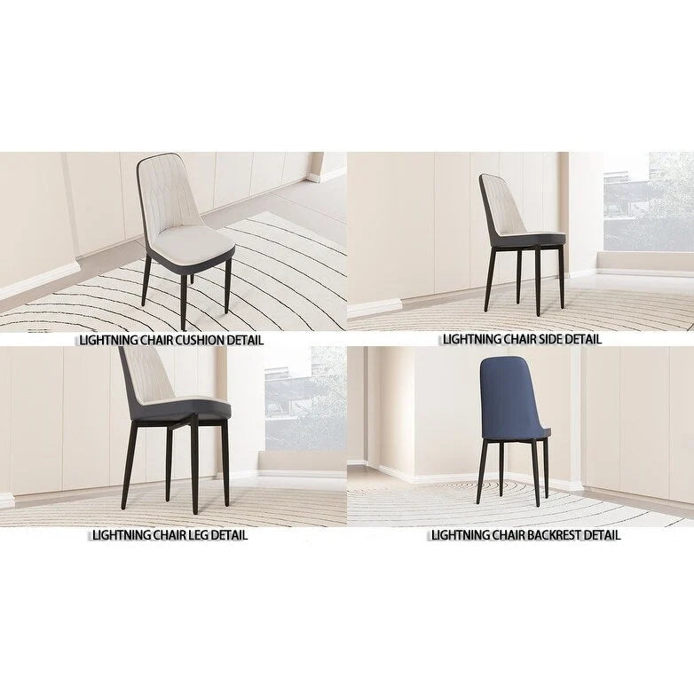 Lot de 4 chaises de salle à manger avec pieds en métal