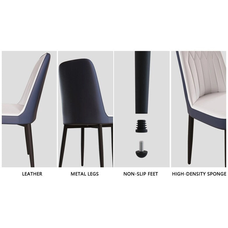 Lot de 4 chaises de salle à manger avec pieds en métal