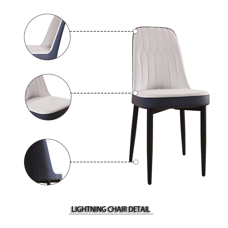 Lot de 4 chaises de salle à manger avec pieds en métal