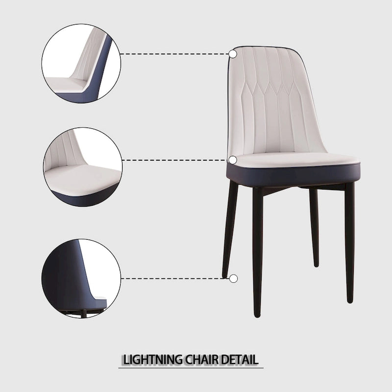 Lot de 4 chaises de salle à manger avec pieds en métal