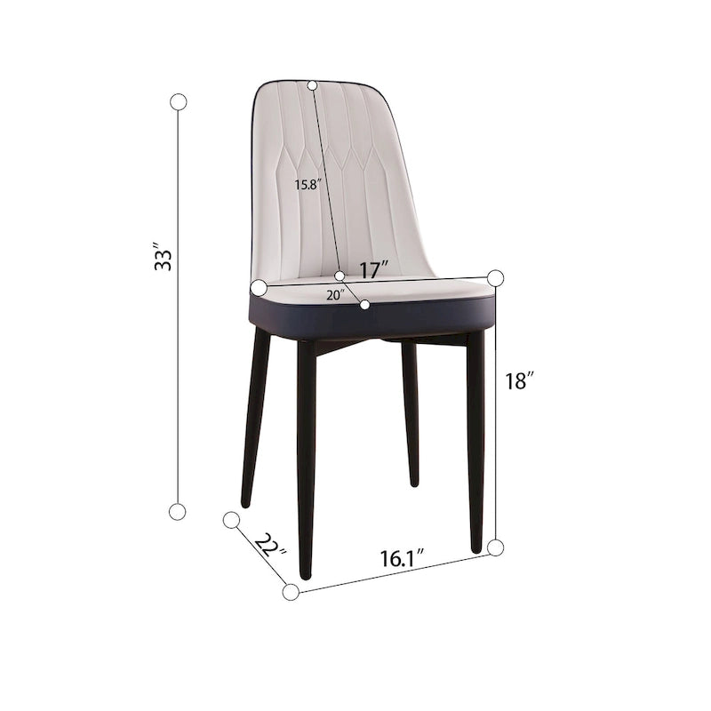 Lot de 4 chaises de salle à manger avec pieds en métal
