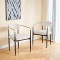 Lot de 2 chaises de salle à manger médiévales modernes, velours teddy, pieds en métal