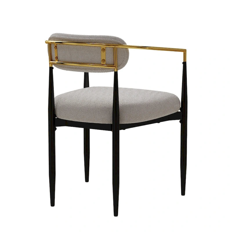Lot de 2 chaises de salle à manger médiévales modernes, velours teddy, pieds en métal