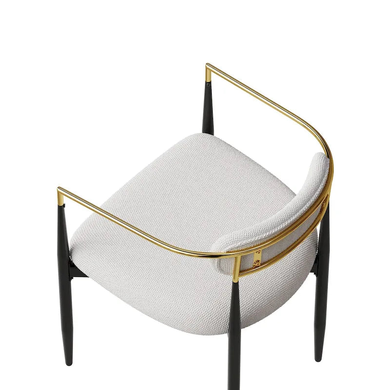 Lot de 2 chaises de salle à manger médiévales modernes, velours teddy, pieds en métal