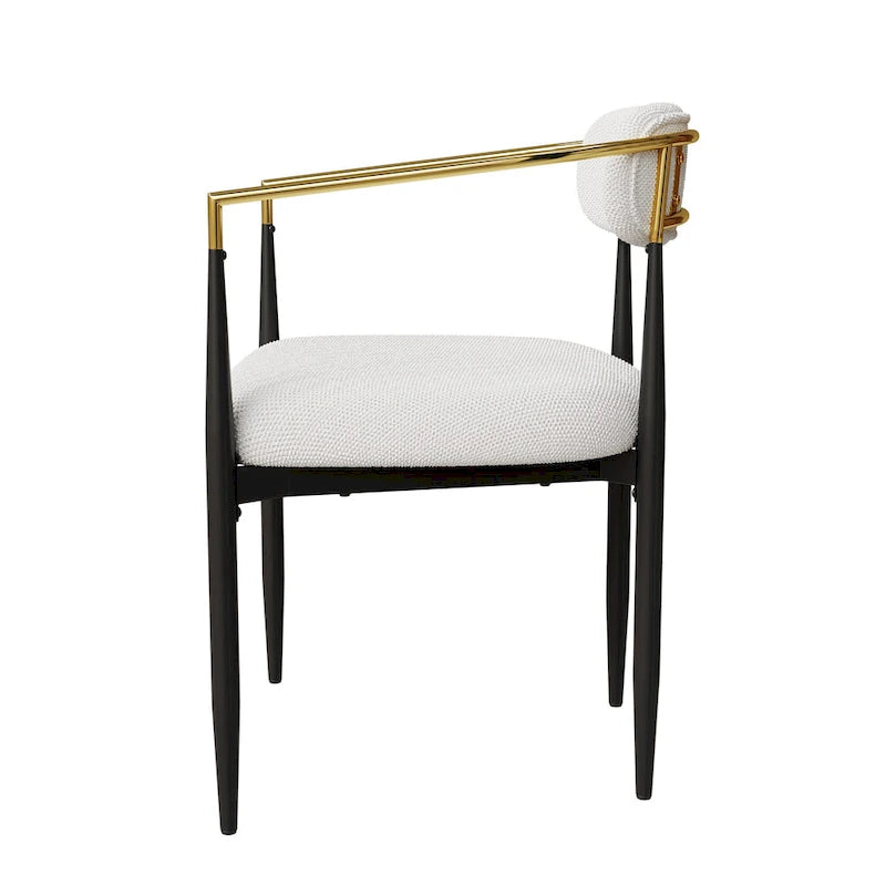 Lot de 2 chaises de salle à manger médiévales modernes, velours teddy, pieds en métal