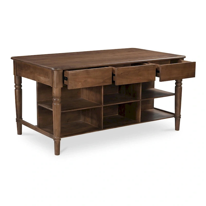 NADAAL STUDIOS Cove, îlot de cuisine en bois avec rangements - 72L x 40,5P x 36,5H