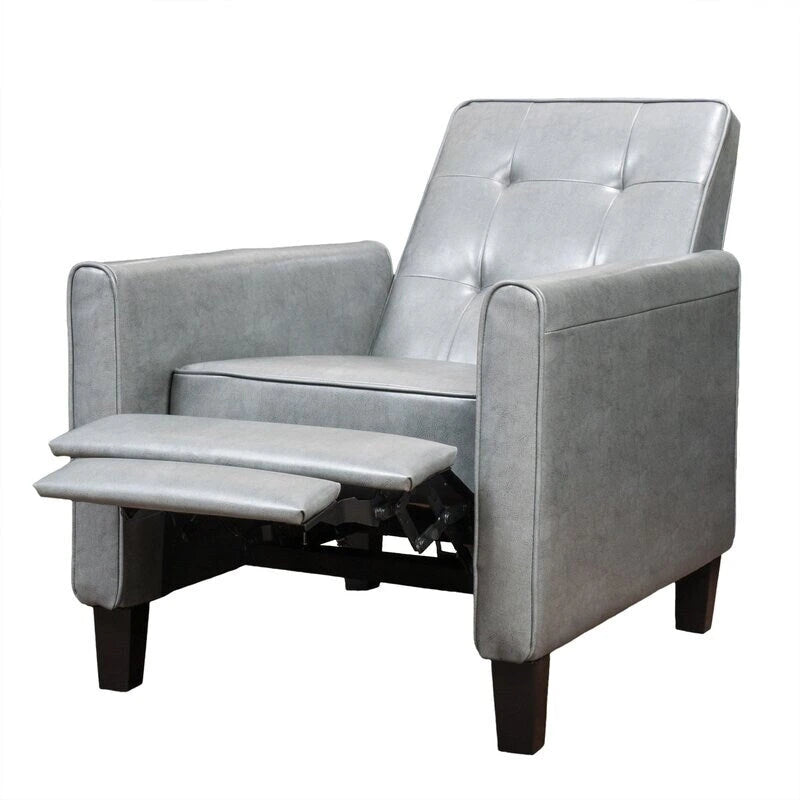 Fauteuil inclinable manuel Club Roomfitters de 68 cm de large avec accoudoirs roulés et coussin moelleux pour un confort ultime, gris foncé