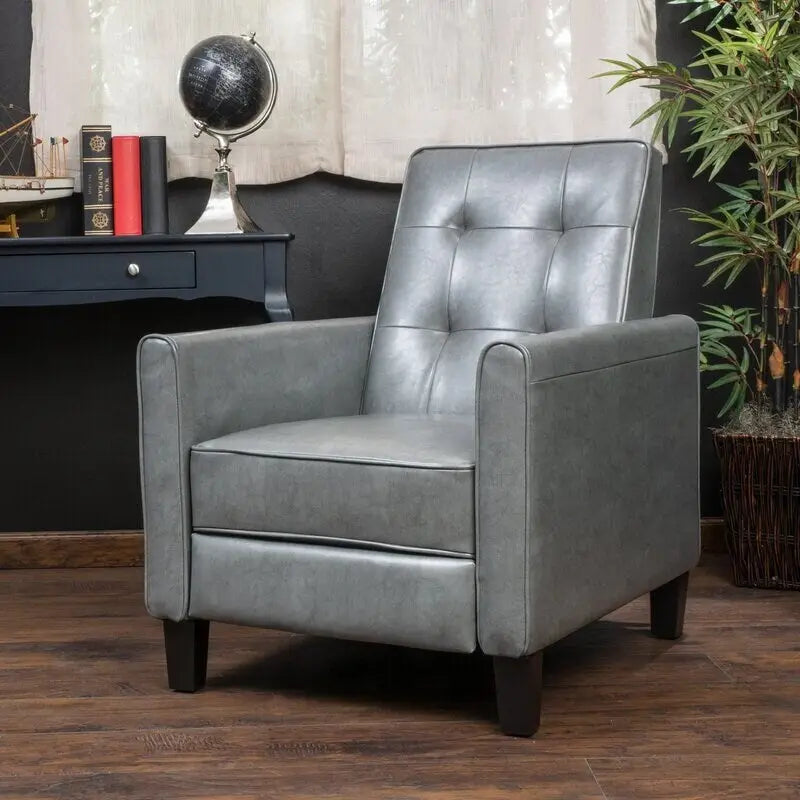 Fauteuil inclinable manuel Club Roomfitters de 68 cm de large avec accoudoirs roulés et coussin moelleux pour un confort ultime, gris foncé