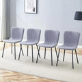 Ensemble de 4 chaises de salle à manger classiques, chaise d'appoint de cuisine sans accoudoirs, chaise de décoration intérieure avec pieds en métal pour salle à manger