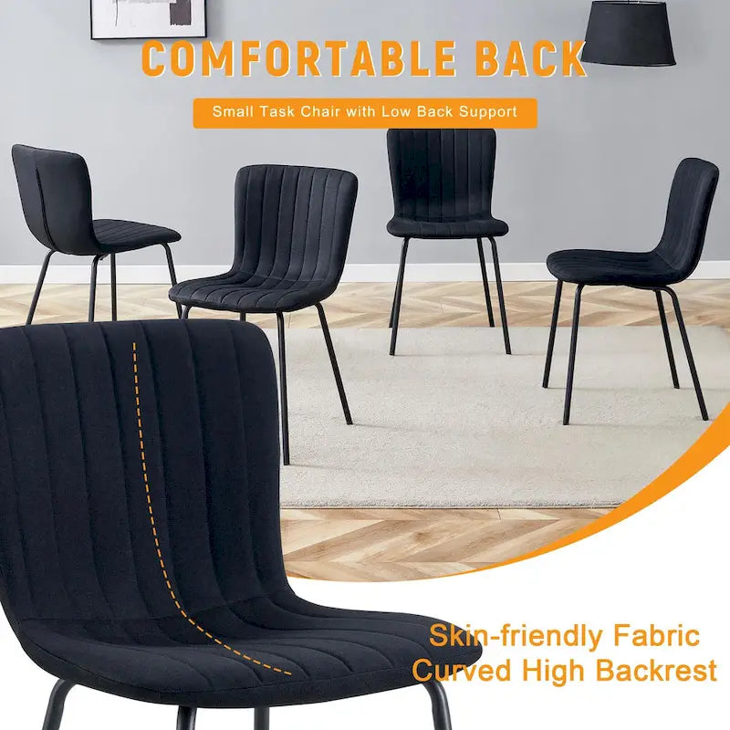 Ensemble de 4 chaises de salle à manger classiques, chaise d'appoint de cuisine sans accoudoirs, chaise de décoration intérieure avec pieds en métal pour salle à manger
