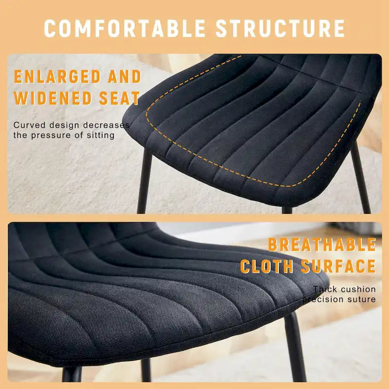 Ensemble de 4 chaises de salle à manger classiques, chaise d'appoint de cuisine sans accoudoirs, chaise de décoration intérieure avec pieds en métal pour salle à manger