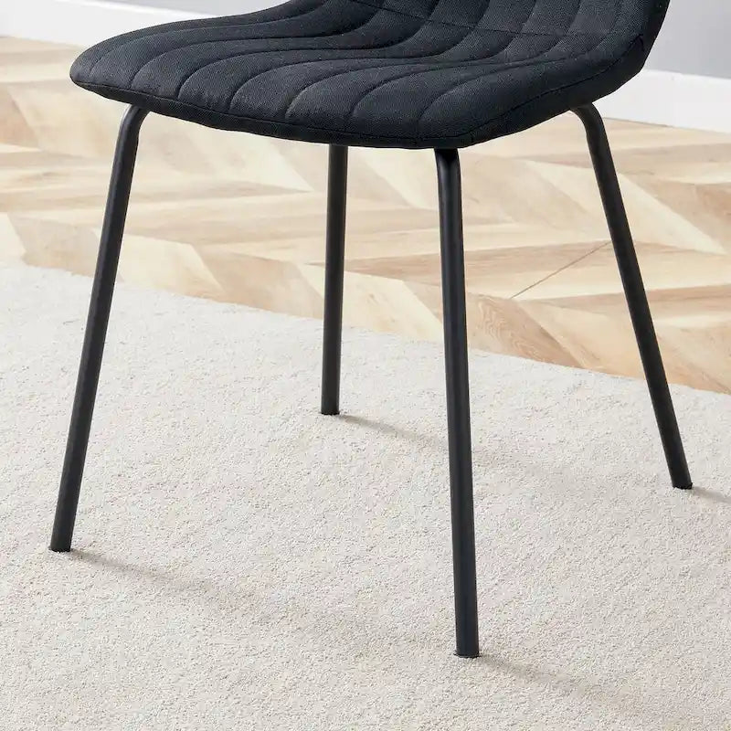 Ensemble de 4 chaises de salle à manger classiques, chaise d'appoint de cuisine sans accoudoirs, chaise de décoration intérieure avec pieds en métal pour salle à manger