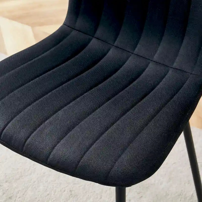 Ensemble de 4 chaises de salle à manger classiques, chaise d'appoint de cuisine sans accoudoirs, chaise de décoration intérieure avec pieds en métal pour salle à manger