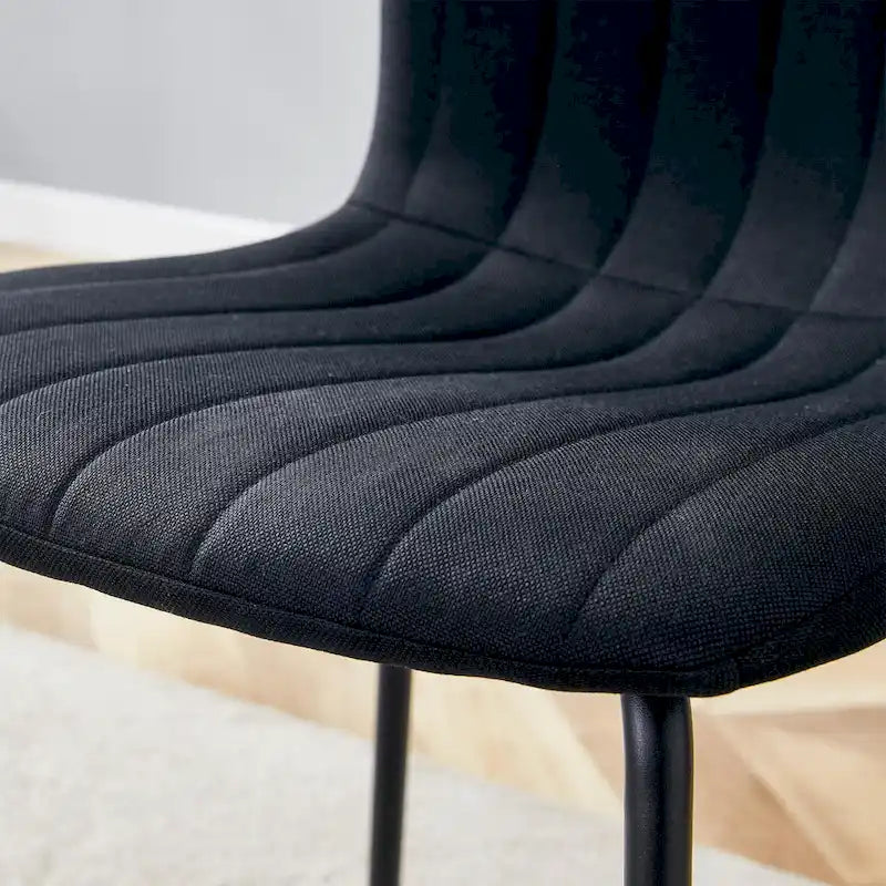 Ensemble de 4 chaises de salle à manger classiques, chaise d'appoint de cuisine sans accoudoirs, chaise de décoration intérieure avec pieds en métal pour salle à manger