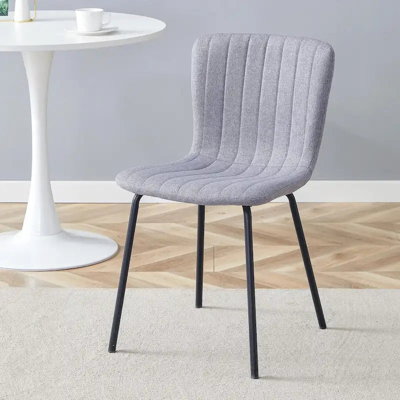 Ensemble de 4 chaises de salle à manger classiques, chaise d'appoint de cuisine sans accoudoirs, chaise de décoration intérieure avec pieds en métal pour salle à manger
