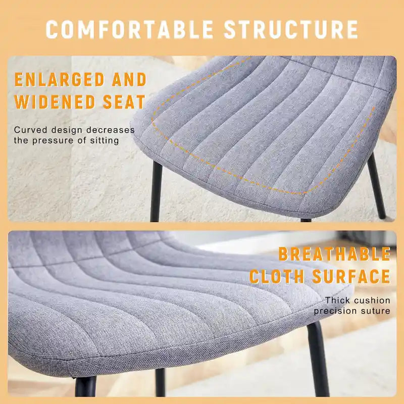 Ensemble de 4 chaises de salle à manger classiques, chaise d'appoint de cuisine sans accoudoirs, chaise de décoration intérieure avec pieds en métal pour salle à manger